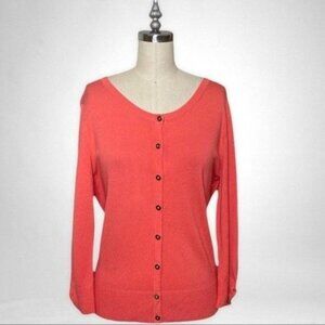 White House Black Market Sweater Cardigan Pink Coral Size Medium